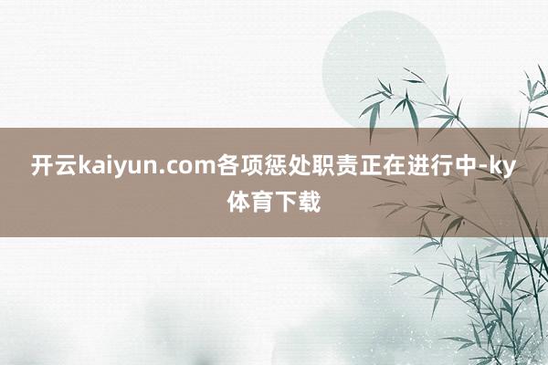 开云kaiyun.com各项惩处职责正在进行中-ky体育下载