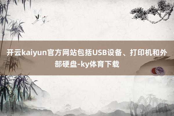 开云kaiyun官方网站包括USB设备、打印机和外部硬盘-ky体育下载