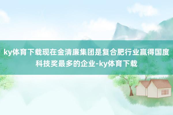 ky体育下载现在金清廉集团是复合肥行业赢得国度科技奖最多的企业-ky体育下载