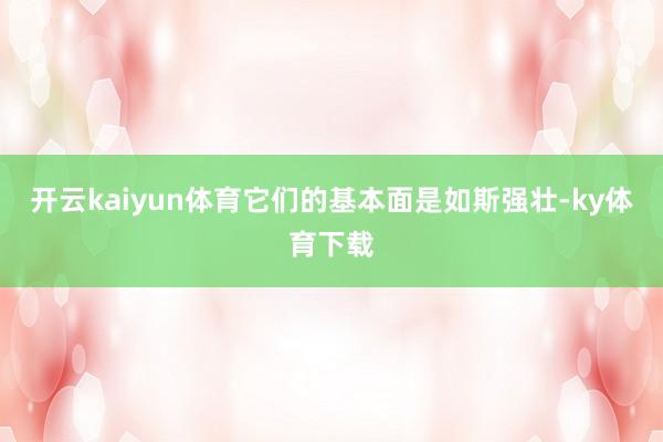 开云kaiyun体育它们的基本面是如斯强壮-ky体育下载