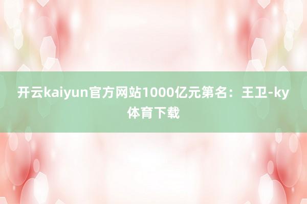 开云kaiyun官方网站1000亿元第名：王卫-ky体育下载