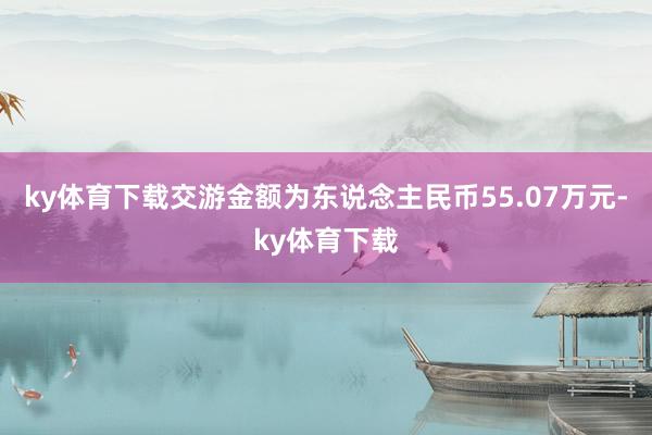 ky体育下载交游金额为东说念主民币55.07万元-ky体育下载