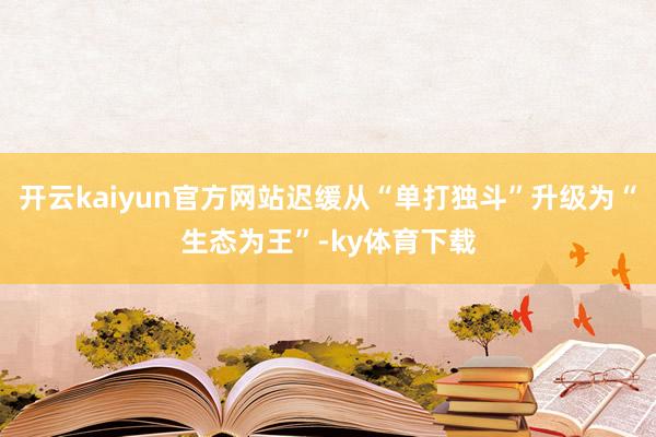 开云kaiyun官方网站迟缓从“单打独斗”升级为“生态为王”-ky体育下载