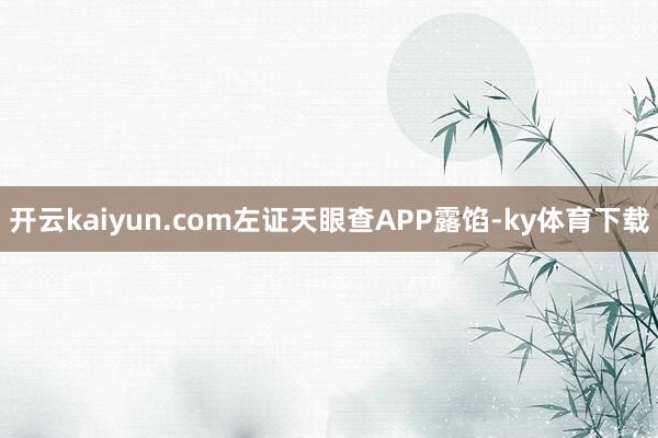 开云kaiyun.com左证天眼查APP露馅-ky体育下载