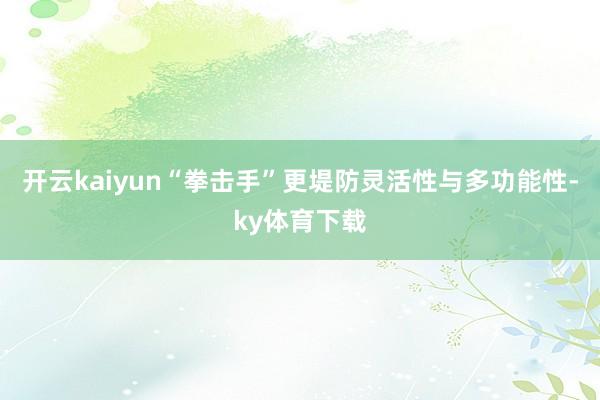 开云kaiyun“拳击手”更堤防灵活性与多功能性-ky体育下载